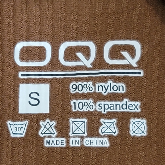 Elegant OQQ Women's Yoga Brown Sleeveless Jumpsuit Workout Ribbed High Neck Top - Picture 9 of 9